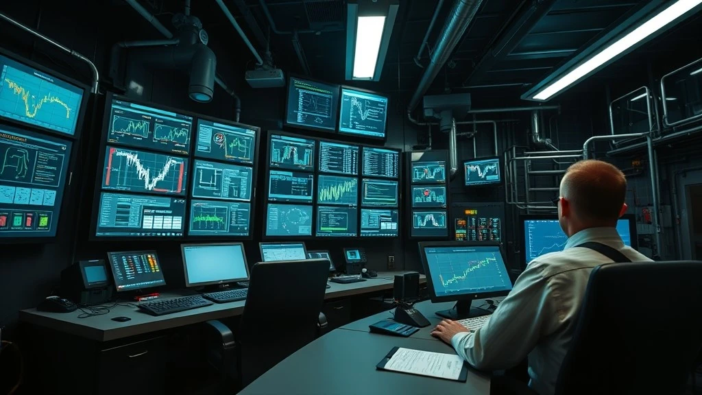 Plant operators monitoring process data on multiple screens in a distributed control system control room Plant operators monitoring process data on multiple screens in a distributed control system control room